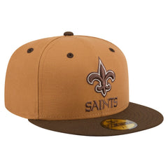 New Orleans Saints New Era Two-Tone Walnut 59FIFTY Fitted Hat Light Brown/Dark Brown