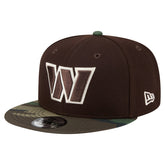 Washington Commanders Adult Burnt Wood Camo 9FIFTY Snapback Hat Dark Brown