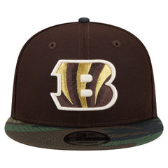 Cincinnati Bengals Adult Burnt Wood Camo 9FIFTY Snapback Hat Dark Brown
