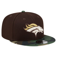 Denver Broncos Adult Burnt Wood Camo 9FIFTY Snapback Hat Dark Brown