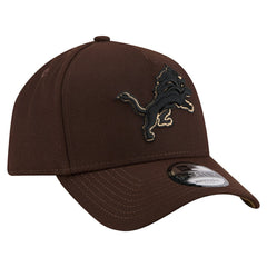 Detroit Lions New Era Burnt Wood A-Frame 9FORTY Adjustable Hat Dark Brown
