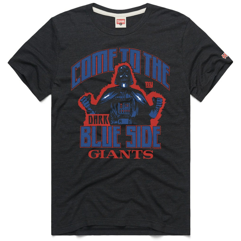 New York Giants Homage Unisex Star Wars x NFL Tri-Blend T-Shirt Charcoal