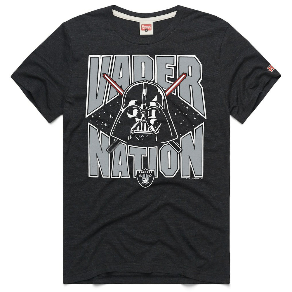 Las Vegas Raiders Homage Unisex Star Wars x NFL Tri-Blend T-Shirt Charcoal