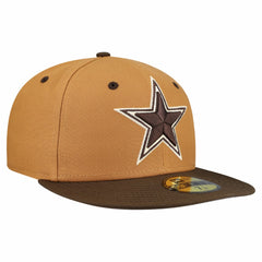 Dallas Cowboys New Era Two-Tone Walnut 59FIFTY Fitted Hat Light Brown/Dark Brown