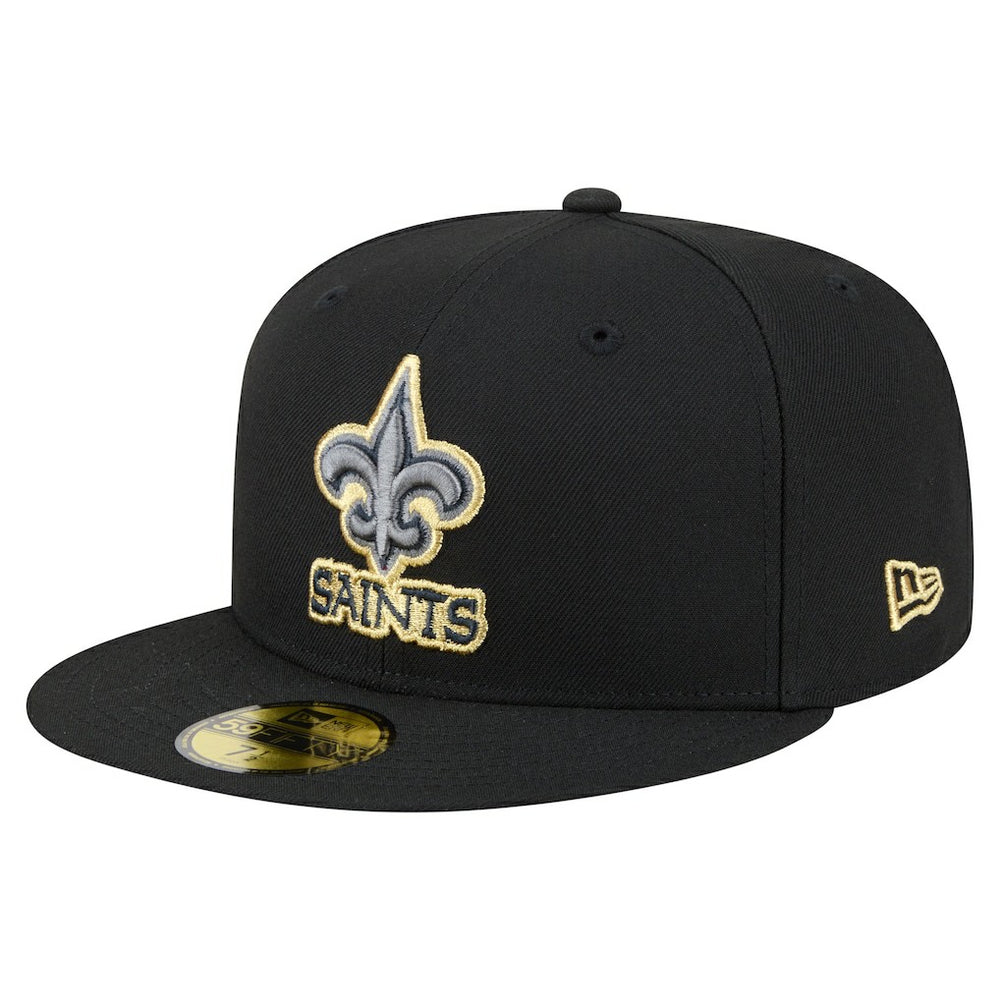 New Orleans Saints New Era Color Pop 59FIFTY Fitted Hat Black