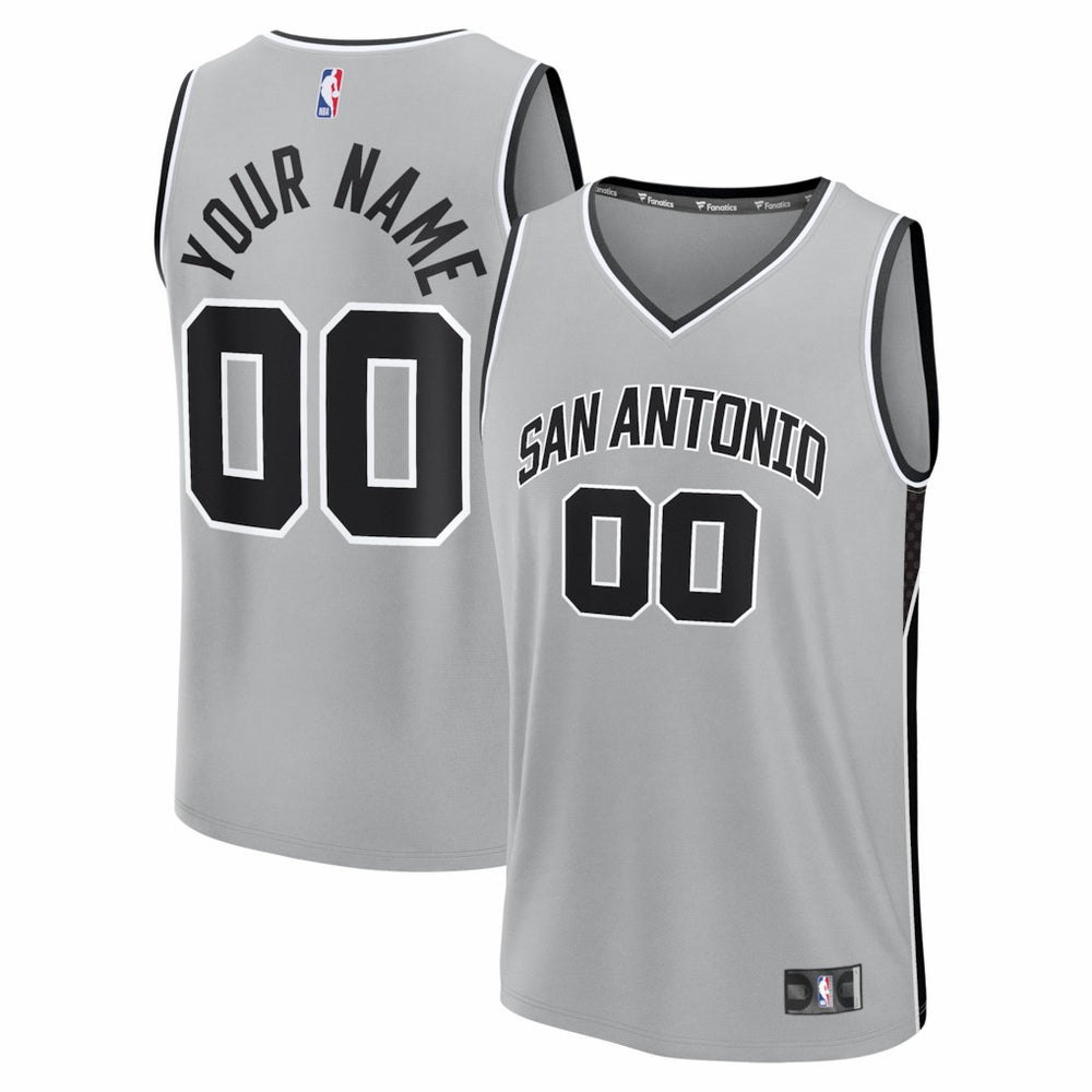 San Antonio Spurs Youth Fastbreak Custom Jersey Statement Edition Silver | Fanatics outlet