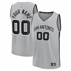 San Antonio Spurs Youth Fastbreak Custom Jersey Statement Edition Silver | Fanatics outlet