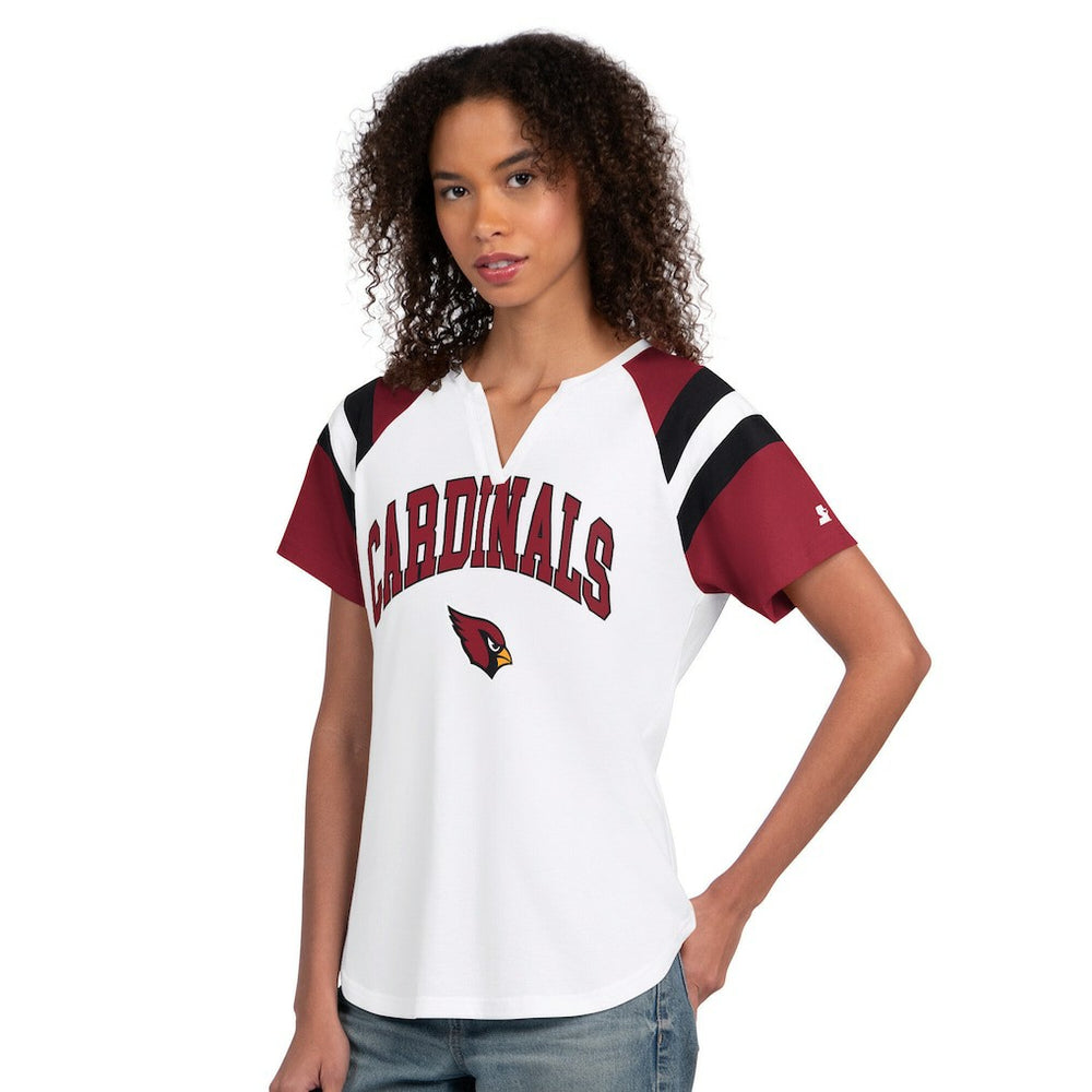 Arizona Cardinals Starter Women's Game On Notch Neck T-Shirt White