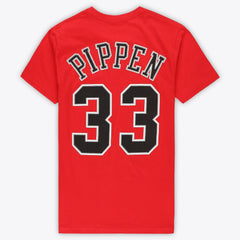 Scottie Pippen Chicago Bulls Unisex Hardwood Classics Name & Number T-Shirt for sale Red | Mitchell & Ness outlet