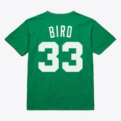 Larry Bird Boston Celtics Unisex Hardwood Classics Name & Number T-Shirt Kelly Green | Mitchell & Ness for sale
