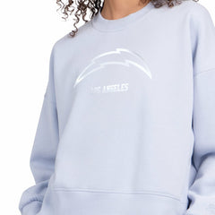 Los Angeles Chargers Starter Women's Travel Pastels Boxy Fleece Sweatshirt Light Blue