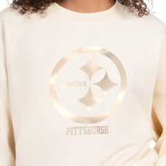 Pittsburgh Steelers Starter Women's Travel Pastels Boxy Fleece Sweatshirt Cream