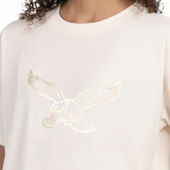 Philadelphia Eagles Starter Women's Pastel Travel Boxy Cropped T-Shirt Cream