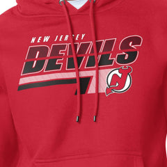 New Jersey Devils Starter Logo Push Fleece Hoodie - Red - NHL 203500331