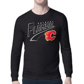 Calgary Flames Starter Modern Tailsweep Long Sleeve T-Shirt - Black - NHL 203500361