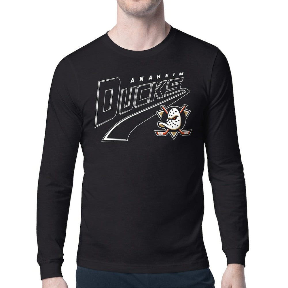 Anaheim Ducks Starter Modern Tailsweep Long Sleeve T-Shirt - Black - NHL 203500370