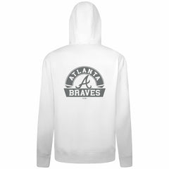 Atlanta Braves Levelwear Podium Chenille Logo Full-Zip Hoodie - White - MLB Discount