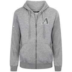 Arizona Diamondbacks Levelwear Podium Chenille Logo Full-Zip Hoodie - Heather Gray - MLB Sale