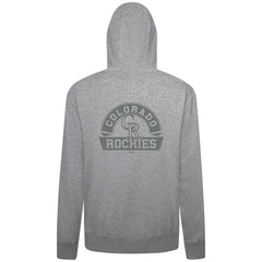 Colorado Rockies Levelwear Podium Chenille Logo Full-Zip Hoodie - Heather Gray - MLB Sale