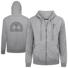 Philadelphia Phillies Levelwear Podium Banner Arch Full-Zip Hoodie - Heather Gray - MLB Online