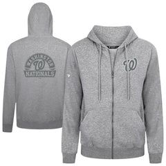 Washington Nationals Levelwear Podium Banner Arch Full-Zip Hoodie - Heather Gray - MLB Online
