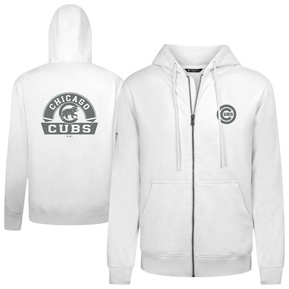 Chicago Cubs Levelwear Podium Banner Arch Full-Zip Hoodie - White - MLB Sale