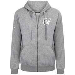 Baltimore Orioles Levelwear Podium Banner Arch Full-Zip Hoodie - Heather Gray - MLB Discount
