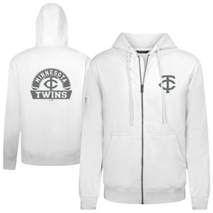 Minnesota Twins Levelwear Podium Banner Arch Full-Zip Hoodie - White - MLB Online