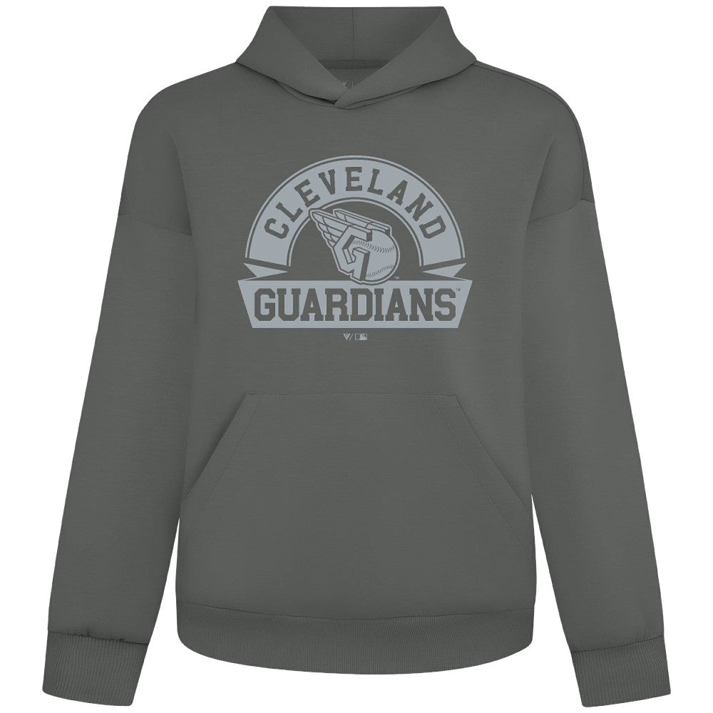 Cleveland Guardians Levelwear Luxe Signature Banner Arch Tri-Blend Hoodie - Gray - MLB Lifestyle