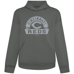 Cincinnati Reds Levelwear Luxe Signature Banner Arch Tri-Blend Hoodie - Gray - MLB Online