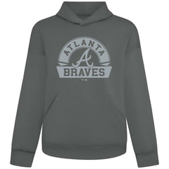 Atlanta Braves Levelwear Luxe Signature Banner Arch Tri-Blend Hoodie - Gray - MLB Lifestyle