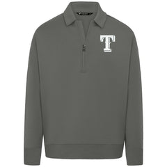 Texas Rangers Levelwear Luxe Signature Quarter-Zip Chenille Logo Tri-Blend Sweatshirt - Gray - MLB on Sale