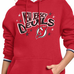 New Jersey Devils Starter Women's Fireworks Fleece Hoodie - Red - NHL 203500693