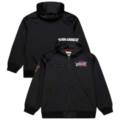 Cleveland Cavaliers Hardwood Classics Nights Walk the Tunnel Satin Bomber Full-Snap Hooded Jacket for sale Black | Mitchell & Ness Near Me