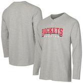 Houston Rockets Concepts Sport Hawthorn Thermal Knit Long Sleeve Henley T-Shirt Gray