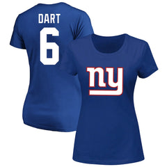 Fanatics Jaxson Dart New York Giants Women's Plus Size Name & Number Scoop Neck T-Shirt Royal