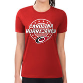 Carolina Hurricanes G-III 4Her by Carl Banks Women's Super-Slim Lightweight Pinstripe Circle Graphic T-Shirt - Red - NHL 203505356