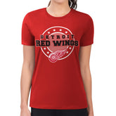 Detroit Red Wings G-III 4Her by Carl Banks Women's Super-Slim Lightweight Pinstripe Circle Graphic T-Shirt - Red - NHL 203505358