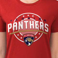 Florida Panthers G-III 4Her by Carl Banks Women's Super-Slim Lightweight Pinstripe Circle Graphic T-Shirt - Red - NHL 203505359