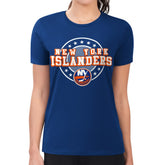New York Islanders G-III 4Her by Carl Banks Women's Super-Slim Lightweight Pinstripe Circle Graphic T-Shirt - Royal - NHL 203505365