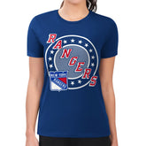 New York Rangers G-III 4Her by Carl Banks Women's Super-Slim Lightweight Pinstripe Circle Graphic T-Shirt - Royal - NHL 203505366