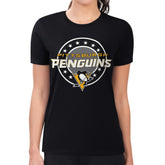 Pittsburgh Penguins G-III 4Her by Carl Banks Women's Super-Slim Lightweight Pinstripe Circle Graphic T-Shirt - Black - NHL 203505369