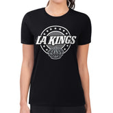Los Angeles Kings G-III 4Her by Carl Banks Women's Super-Slim Lightweight Pinstripe Circle Graphic T-Shirt - Black - NHL 203505376