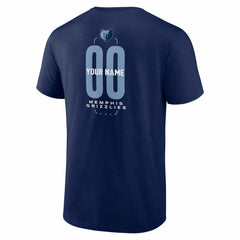 Memphis Grizzlies Center Court Name & Number Custom T-Shirt Navy