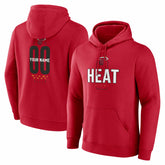 Miami Heat Center Court Name & Number Custom Hoodie Red
