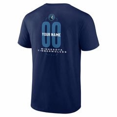 Minnesota Timberwolves Center Court Name & Number Custom T-Shirt Navy