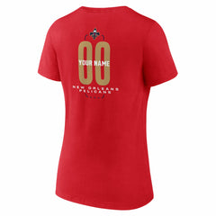 New Orleans Pelicans Women's Center Court Name & Number Custom V-Neck T-Shirt Red
