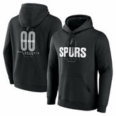 San Antonio Spurs Center Court Name & Number Custom Hoodie Black