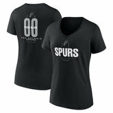San Antonio Spurs Women's Center Court Name & Number Custom V-Neck T-Shirt Black