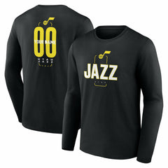 Utah Jazz Center Court Name & Number Custom Long Sleeve T-Shirt Black